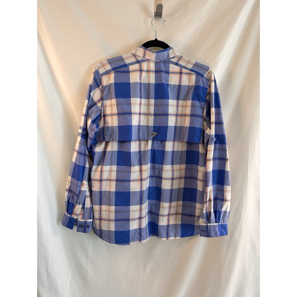 Columbia Medium PFG Super Bahama Shirt Button Up Vented Quick-Dry Roll-Tab Plaid - Picture 13 of 13